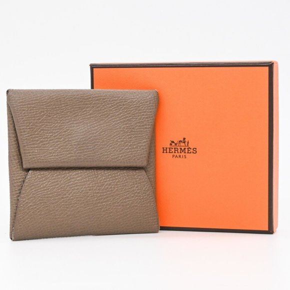 HERMES Bastia Wallet/Coin Purse, Epsom Leather, Greige #C - Picture 1 of 11